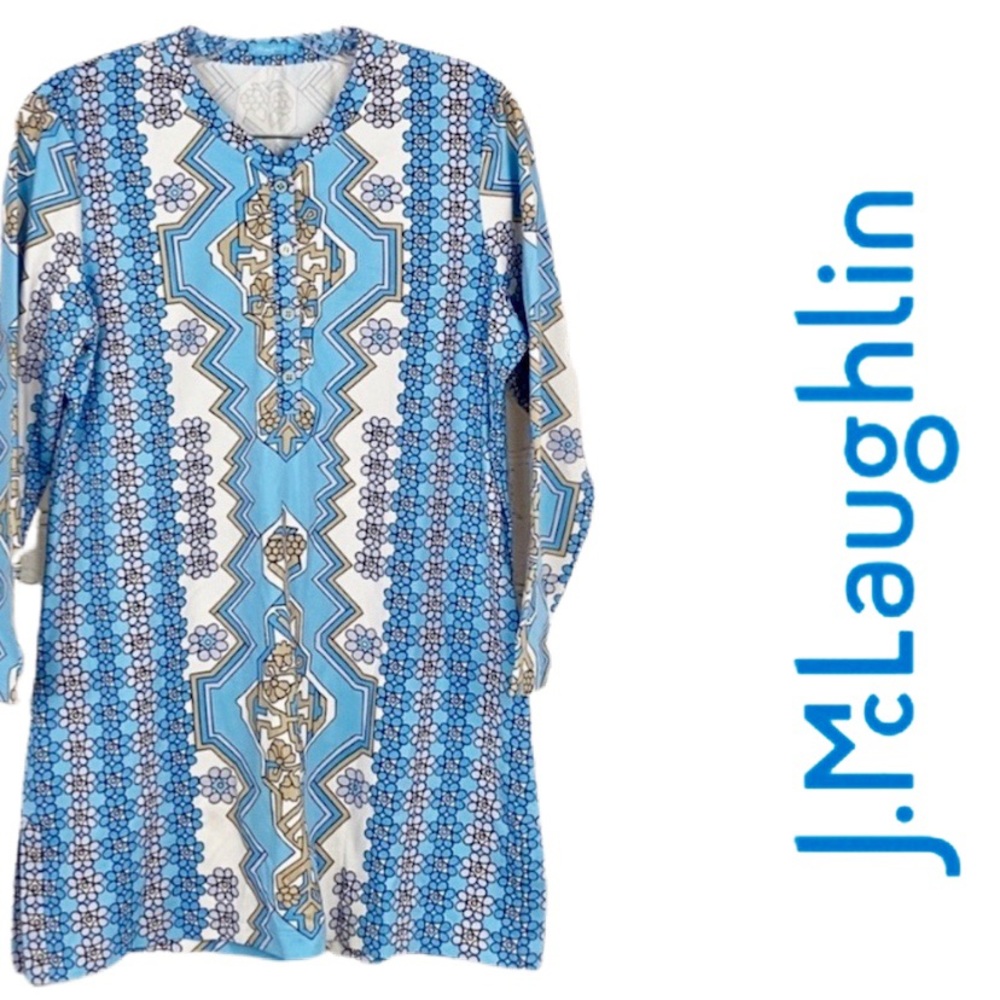 FINAL J. McLaughlin Blu Geo Print Tunic-Catalina💙